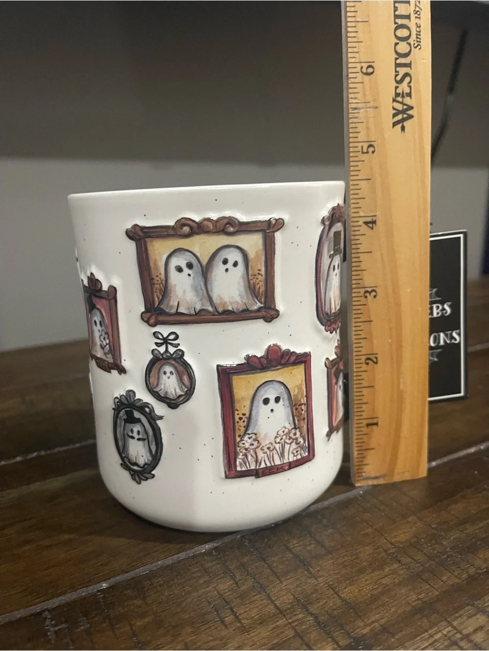 ✨Cobwebs & Cauldrons White Ghost Portrait Ceramic Coffee Mug✨